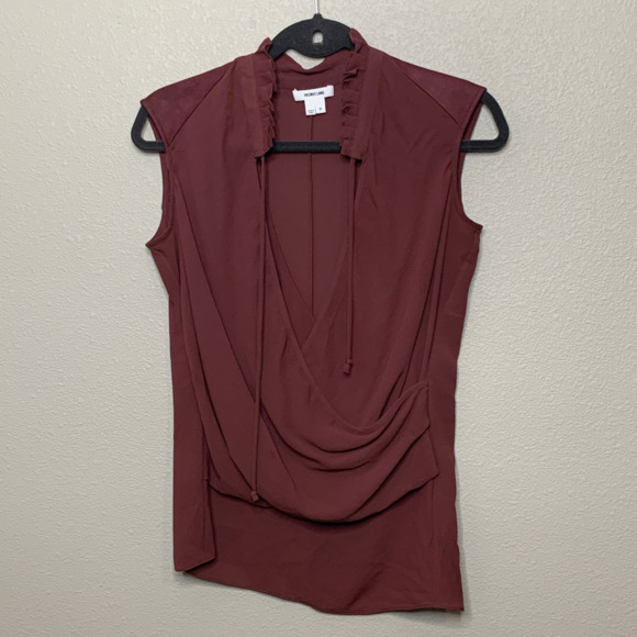 Helmut Lang Surplice Wrap Front Blouse Size P - Picture 5 of 12